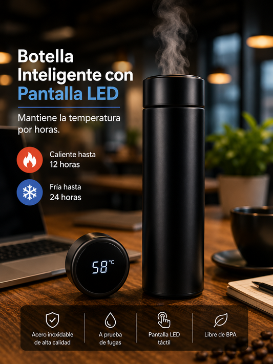 Botella Inteligente con Pantalla LED